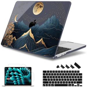 lot 4403 image: May Chen Compatible with M4 MacBook Air 15 inch Case 2025 2024 2023 A3241 A3114 M3 A2941 M2 with Liquid Retina Display & Touch ID, Plastic Hard Shell with Keyboard Cover - Starry Mountain