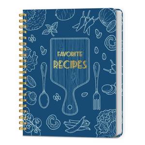 lot 4408 image: LuBudingJoy Blank Recipe Book to Write in Your Own Recipes, Full Page Sprial Hardcover Personal Recipe Organise, Recipe Journal Hold 140 Recipes(Blue)
