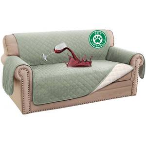 lot 5583 image: Turquoize 100% Waterproof Couch Cover Sofa Covers for 2 Cushion Couch Loveseat Covers Triple Non-Slip Couch Cover for Dogs Washable Furniture Protector Cover for Pets, Kids,Dog (Loveseat 54, Sage)