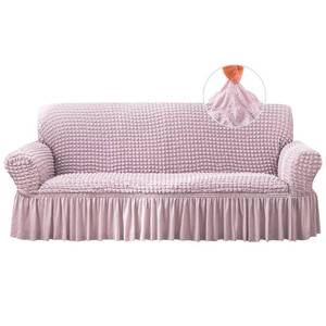 lot 5623 image: Qubjus Stretch Sofa Slipcover Sofa Covers Washable Couch Sofa Bed Cover Easy Fit Furniture Protector with Elastic Bottom and Skirt (Mauve, Extra Large)