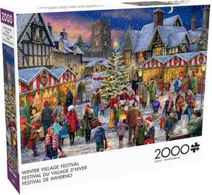 lot 5651 image: Buffalo Games �� Winter Village Festival - 2000 Piece Jigsaw Puzzle ��- Colorful, Christmas Puzzles for Adults �� Precision-Cut Pieces, Festive Artwork, and Hours of Winter Fun