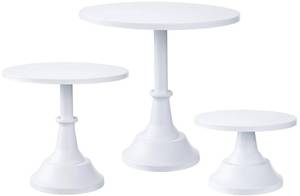 lot 5659 image: HBlife 3-PCS White Cake Stand Set (81012 Plate) for 6-10 Inch Cakes, Perfect Dessert Table Display Set, Cupcake&Cake Stands for Party, Wedding, Birthday, Baby Shower, Anniversary (Metal)
