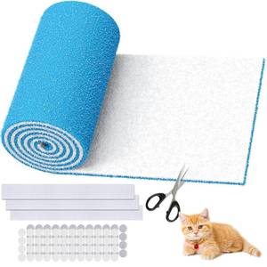 lot 5665 image: WAWINY Air Vent Filter Kit - 12 x 140 Cut to Fit Air Filter Materials MERV 8 Electrostatic Media Roll for Home Floor, Ceiling, AC, HVAC, RVC Furnace Vents, With 48PCs Adhesive Hook Tape