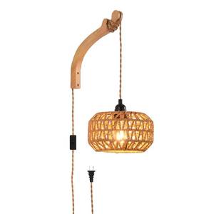 lot 5672 image: CAFULAM Plug in Wall Sconce,Farmhouse Wicker Wall Lamp Plug in,Hand Woven Rattan Wall Light Farmhouse Rustic Boho Sconces Wall Lighting for Living Room Bedroom