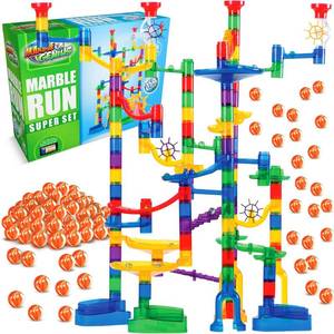 lot 5676 image: Marble Genius Marble Run Super Set, STEM Toys & Maze Construction Building - 150 Translucent Track Pieces & Glass Marble for Family, Kids Toddlers Ages 4-8 - Fun Holiday Creative Gifts
