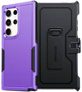 lot 6240 image: FNTCASE for Samsung Galaxy S23-Ultra Case Military Grade Drop Proof Protection Cell Phone Cover with Belt-Clip Holster  Dual Layer Durable Heavy Duty Shockproof Protective Bumper Tough (Purple) four pack
