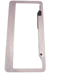 lot 6242 image: Crystal Rhinestone License Plate Frame three pack