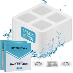 lot 6243 image: 60Pcs-Disposable Shower Drain Hair Catcher&Bathtub Drain Stopper&Shower Hair Drain Catcher,Kitchen Sink Drain Strainer&Bathtub Hair Catcher for Sink Stopper,Bathtub,Bathroom,Sink,Human&Pet Hair-2PACK