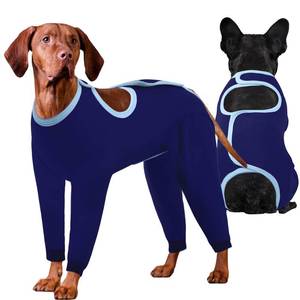 lot 6253 image: IDOMIK Dog Recovery Suit After Surgery,Long Sleeve Dog Surgical Onesie for Surgery,Soft Breathable Pet Pajamas Anti Shedding,Adjustable Bodysuit Prevent Licking Wound,Cone Collar Alternative,Blue,L