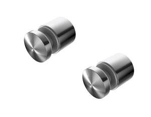 lot 6255 image: Stainless Steel Glass Clamp Standoffs Round Large Heavy Duty 2 inches for 12��, 916��, 58�� & 34�� Glass Thickness - Inline Design (Pack of 2) (Satin Stainless Steel)
