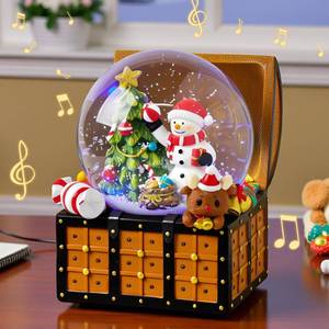 lot 6262 image: Musical Christmas Snow Globes Lantern with Colorful Gradient Lights, Snowfall & 8 Songs, USB & Battery Powered - Christmas Thanksgiving Indoor Decor, Xmas Gift for Kids, Family, Colleagues chest piece broken off