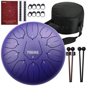 lot 6295 image: Yinama Steel Tongue Drum Percussion Instrument 11 Notes 12 inches