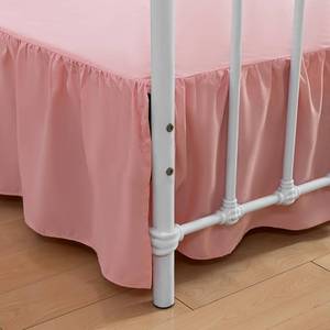 lot 6303 image: xuan dian Bed Skirt Twin Size Ruffled Bed Skirt with Split Corners, 12 Inch Drop Dust Ruffle Bed Skirt with Platform, 12 Inch, Peach, Twin Size