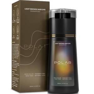 lot 6304 image: Polar Haircare - Hair Dye Shampoo Light Brown for Gray Hair for Women & Men - Natural Semi Permanent Hair Color Shampoo - Vegan Coloring Shampoo for Gray Hair - Gentle Hair Shampoo Dye 6.76 Fl Oz