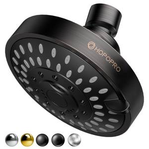 lot 6313 image: HOPOPRO 5-Mode High Pressure Shower Head - The Washington Post, NBC News, Today TV Show Recommended - High Flow Fixed Showerheads (4 Inch Oil Rubbed Bronze)