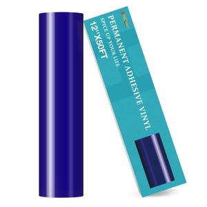 lot 6317 image: HTVRONT Royal Blue Permanent Vinyl Roll - 12 x 50 FT Blue Adhesive Vinyl Roll for All Cutting Machine, Silhouette, Cameo Cutters, Signs, Scrapbooking, Craft, Die Cutters