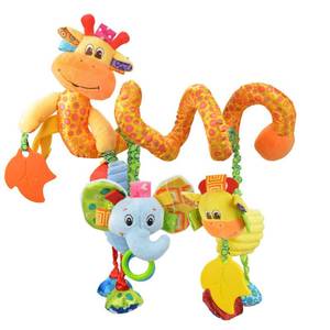 lot 6328 image: Jollybaby Crib Stroller Car Seat Toys for Baby 0-3-6-9-12 Months, Tummy Time Hanging Sensory Toys for Newborn with Music Box and Teether, Spiral Carseat Toy for Infant Boys Girls Gifts (Giraffe)