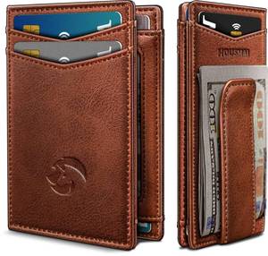 lot 6335 image: Housmai Magnetic Closure Slim Wallet with Money Clip Gift Boxed,Genuine Leather Front Pocket Wallet for Men, 3.9x 2.10, RFID Blocking