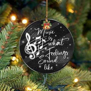 lot 6344 image: Vinyl Record Ornament 2025, Acrylic Vinyl Records Ornaments for Christmas Tree, Treble Clef Music Note Ornament, Musician Gifts for Women Men Friends Teachers, Music is What Feelings Sound Like