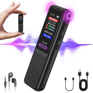 lot 6348 image: Voice Recorder - Upgraded Digital Voice Activated Recorder with AI Noise Reduction Technology, Dictaphone Tape Recording Device with Playback for Lectures MeetingsClassesInterview