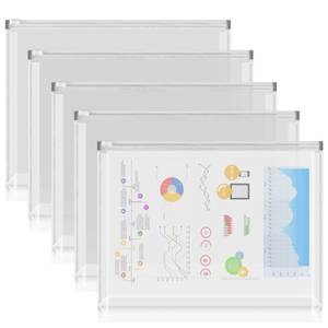 lot 8271 image: FYY 5PCS Plastic Envelopes, A5 Size Poly Zip Envelopes File Folders, Translucent Expanding Document Wallet Pouch with Zipper for School and Office Supplies, 9.8 x 7.1 Inches, Clear