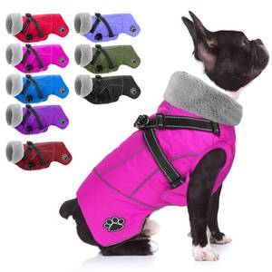 lot 8276 image: Doglay Dog Coat with Harness, Reflective Warm Dog Jacket Waterproof Puppy Winter Coat for Cold Weather, Adjustable Fleece Jacket for Small Medium Large Dogs