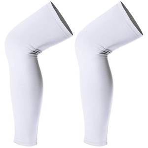 lot 8278 image: Leg Sleeves Compression Long Knee Sleeve for Men Women Sport Basketball Football (White,2 Pieces)