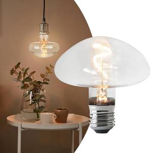 lot 8283 image: E26 LED Bulb, 3W LED Bulb Equivalent to 25W, 2200K Clear White Edison Bulb, Dimmable Mushroom LED Bulb, 200LM, Vintage Decorative Hanging Light Bulb, 110-130V for Table Lamps, Pendant & Art Lamps