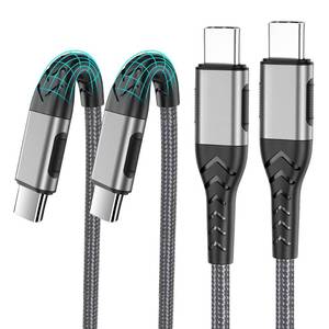 lot 8291 image: Durcord USB C to USB C Cable, 2Pack 100W 6ft USB C Charger Cable Fast Charging for AndroidPhonePad, Type C to Type C Charger Braided USB Cable Compatible withi Phone 15 Pro Plus Max Silver