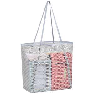 lot 8306 image: Keelaos Mesh Beach Tote Bag for Women Beach Bags with Pockets Women Shoulder Handbags for Beach Holiday Travel Picnic vacation��Grey��2pk