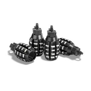 lot 8321 image: Aluminum Valve Stem Caps, 4 Pcs Creative Styling Car Wheel Tire Valve Caps for Car Truck Motorcycle Bike (Black) 3pk