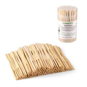 lot 8359 image: Mini Bamboo Forks 3.5 inch, Cocktail Forks Appetizer Forks, Small Wood Forks for Fruit, Disposable Tiny Food Picks for Party��Charcuterie Supplies Accessories, Wooden Toothpicks Fork. 110 PCS