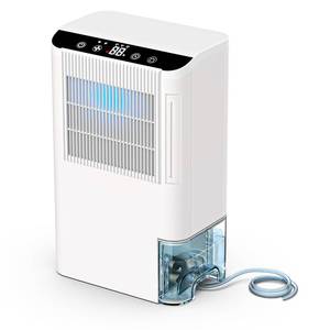 lot 9170 image: Dehumidifiers for Home, 2000 Sq.Ft Small Dehumidifier with 3.3ft Drain Hose, 2.5L Tank, Timer Sleep Mode, Portable Dehumidifier for Basement, Bedroom, Bathroom (Pure White)