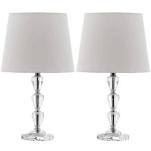 lot 11082 image: Safavieh Dylan 9  Glam Crystal Table Lamp  ClearWhite  Set of 2