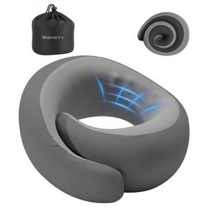 lot 11112 image: WENGTY Neck Pillow for Traveling,Travel Neck Pillow for Airplanes,Cooling Fabric&100% Pure Memory Foam,Neck Pain Relief,Ergonomic Support for Long Flight(Gray, Standard Size-(Broad Fit))