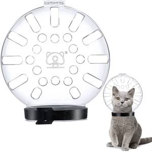 lot 11114 image: WOWAMZ Cat Muzzle, Breathable Muzzle for Grooming, Helmet Mouth Cover Anti Bite Muzzles, Transparent Hood Face Mask Bathing Shaving Pet Tools (Large) L(Neck9.3-10.6)