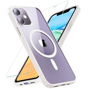 lot 12374 image: Fin2feel Magnetic Case for iPhone 11 Phone Case, with Tempered Glass Screen Protector, Compatible with MagSafe, Military Drop Protection Shockproof Matte Back Cover for iPhone 11 6.1 inch,White 5 pack