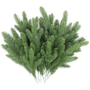 lot 13442 image: Hananona 50 Pcs Artificial Pine Branches Green Plants Pine Needles DIY Accessories for Garland Wreath Christmas and Home Garden Decor (50, Green)