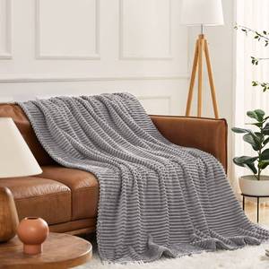lot 13459 image: KMUSET Fluffy Blanket Throw - Single-Layer Lightweight & Warm, All-Season Home Decor,Home Decor,Cozy Blankets and Throws,Light Grey, 60x80