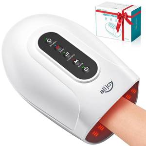 lot 13495 image: ALLJOY Hand Massager for Arthritis and Carpal Tunnel Relief, Cordless Electric Hand Massager with Heat and Compression for Finger Numbness, Valentines Day Gifts for Women and Men (White)