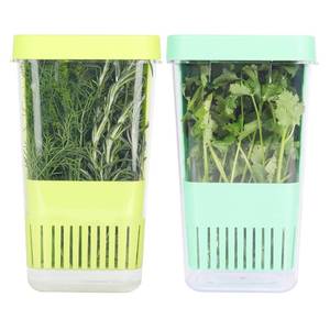 lot 13500 image: LAWNFUL 2 Pack Fresh Herb Keeper for Refrigerator, Clear BPA-Free Herb Saver, Storage Container for Cilantro, Parsley, Thyme, Mint & Asparagus, Preserver Keeps Fresh Herbs for 3 Times Longer