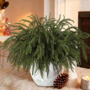 lot 13505 image: Teeanzo 59 PCS Artificial Pine Branches Christmas Faux Pine Greenery Stems Fake Cedar Pine Needles Picks for Christmas Tree Wreath Garland DIY Crafts Holiday Home Decoration