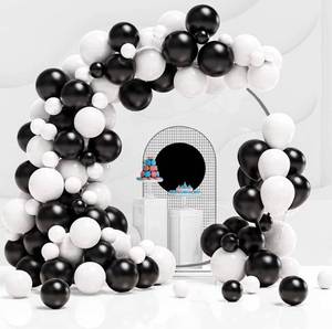 lot 14107 image: Black and White Balloons, 120pcs White Black Balloon Graland Arch Kit for Birthday Party, Graduation,Bridal Shower, Weddings Decoration