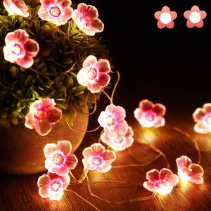lot 14114 image: Mudder 13 FT 40 LEDs Cherry Blossom Flower String Lights for Bedroom, Pink Fairy Lights USB and Battery Operated Decorative String Light Indoor Outdoor(1 Pack)