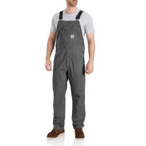 lot 14118 image: Carhartt Mens Rugged Flex Relaxed Fit Canvas Bib Overall-Gravel-40 x 32