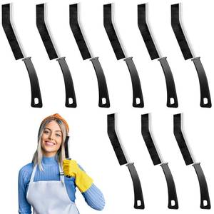 lot 14144 image: throihg Crevice Cleaning Brush - 9pc Multifunctional Hard Bristle Crevice Cleaning Brush, Cleaning Tools for Household Use, Home, Kitchen, Bathroom, Window, Vehicle, Faucets, Toilet, Grout, Black