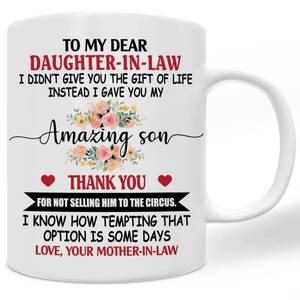 lot 14150 image: LOLUIS To My Dear Daughter-In-Law Funny 11Oz White Ceramic Coffee Mug Birthday Wedding Christmas Gifts