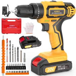 lot 14158 image: Cordless Drill,20V Electric Power Drill with 38 Keyless Chuck, with 1 Battery and Charger, 253 Torque Settings & Impact Mode for Drilling, Screwdriving, and Home Improvement