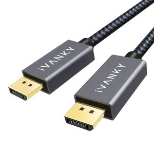 lot 14194 image: IVANKY DisplayPort Cable 15ft, Long DP to DP Cord 1.2, 4K60Hz, 2K165Hz, 2K144Hz, Nylon Braided High Speed Display Port to Display Port Cable, Compatible with PC, Laptop, TV