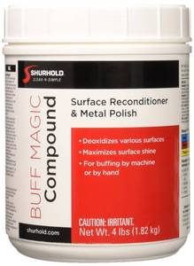 lot 14200 image: Shurhold Buff Magic Compound Surface Reconditioner & Metal Polish - 4LB Jar
